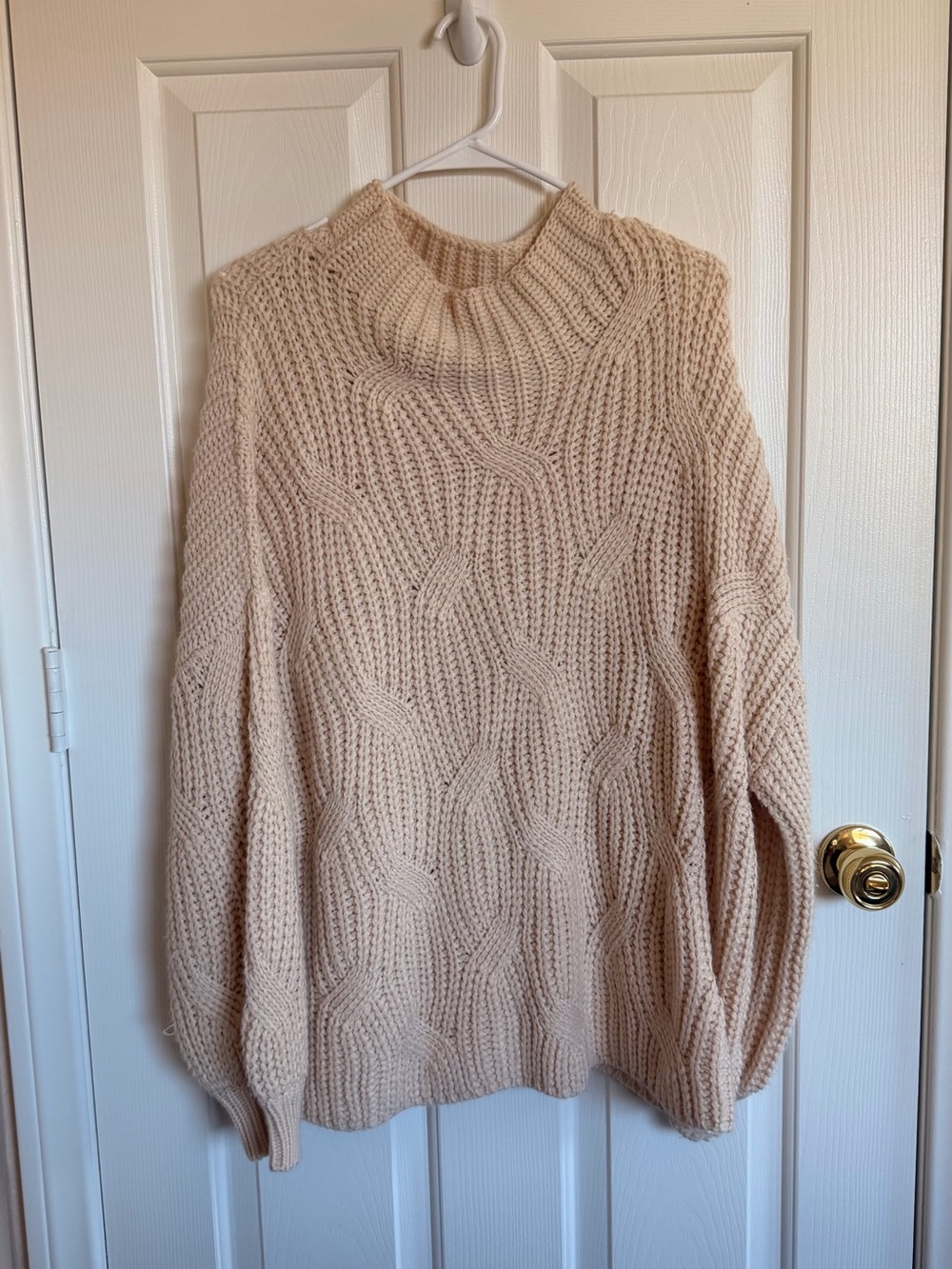 Vici Cream Cable Turtleneck Sweater